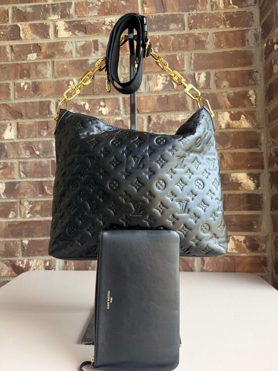 Louis Vuitton Handbags - Louis Vuitton Coussin Hobo Monogram Embossed Lambskin MM Black 28169